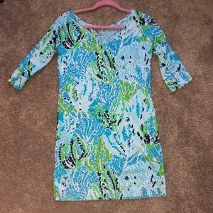 Lilly Pulitzer Blue/Green Coral Patterned Dress